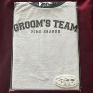 David’s Bridal 3/4 Sleeve Ring Bearer Athletic Tee Size M Boys